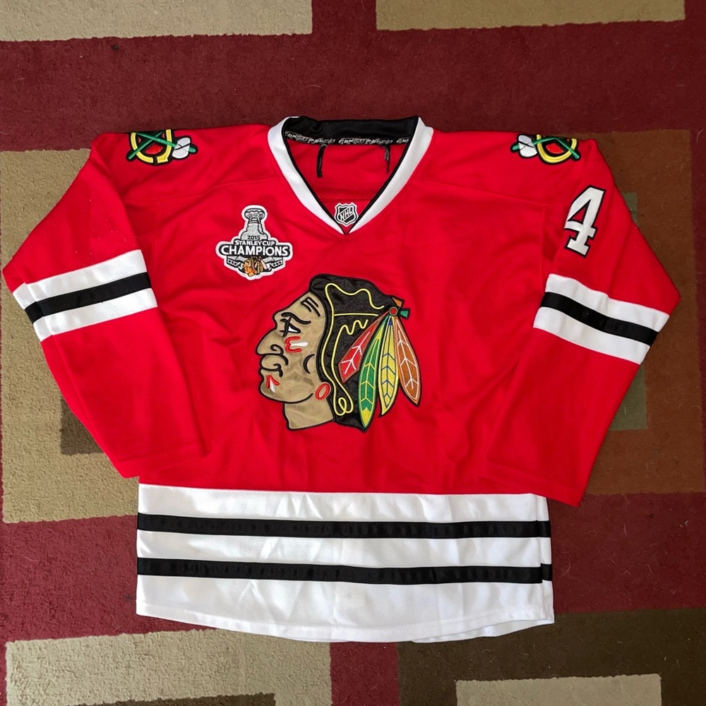 🔥 🥅 🏒 NIKLAS HJALMARSSON 2015 STANLEY CUP CHAMPIONS CHICAGO BLACKHAWKS JERSEY